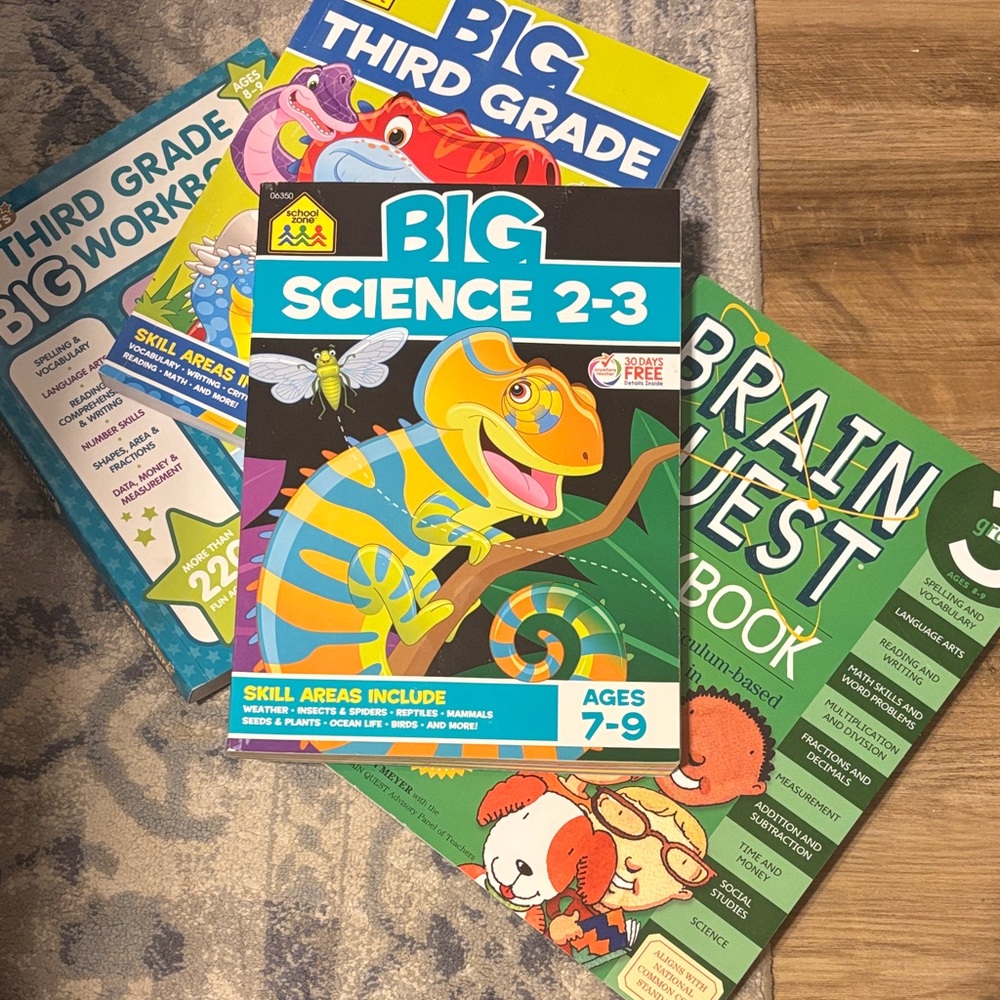 3rd Grade Workbooks for Kids - Brand New (4 books)